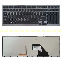 کیبرد لپ تاپ سونی VPCF11 مشکی-با بک لایت-با فریم نقره ای