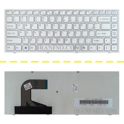 کیبرد لپ تاپ سونی VPCS سفید-بدون بک لایت-با فریم نقره ای
