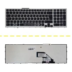 کیبرد لپ تاپ سونی VPCF11 مشکی با فریم نقره ای