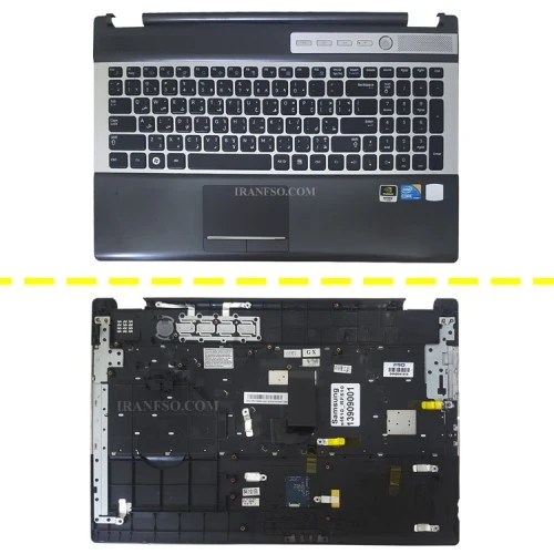 کیبرد لپ تاپ سامسونگ SF510-RF510 مشکی با قاب C نوک مدادی-نقره ای دست دوم
