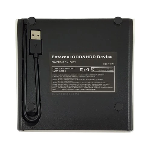 باکس دی وی دی اکسترنال لپ تاپ Pop-Up Mobile Sata 9.5mm-USB3 نازک سفید