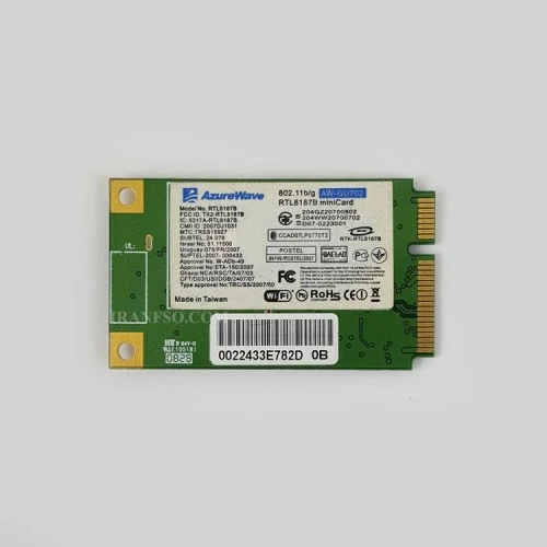 برد وای فای لپ تاپ WLAN AzureWave Mini PCI RTL8187B Express مستطیلی