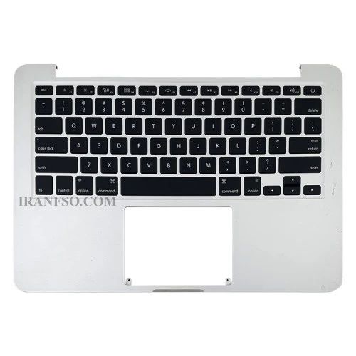 کیبرد لپ تاپ اپل MacBook Pro A1502 مشکی-اینترکوچک-با قاب C سفید خط و خش دار