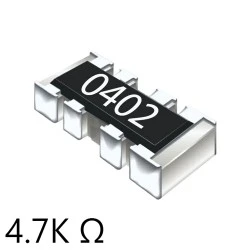 مقاومت آرایه ای 4.7 کیلو اهم 8 پایه 4x0402 پک 20 عددی