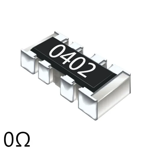 مقاومت آرایه ای 0 اهم 8 پایه 4x0402 پک 10 عددی