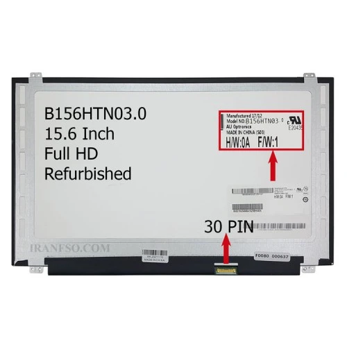 ال ای دی لپ تاپ 15.6 AUO B156HTN03.0 GradeA نازک براق 30 پین Full HD