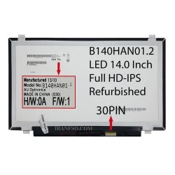 ال ای دی لپ تاپ 14.0 AUO B140HAN01.2_Grade A نازک مات 30 پین Full HD-IPS