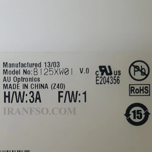 ال ای دی لپ تاپ 12.5 Auo B125XW01 V.0 نازک 40 پین HD