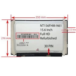 ال ای دی لپ تاپ 15.6 NT156FHM-N61_Grade A نازک مات 30 پین FHD_350x216x3.2mm