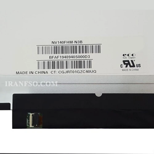 ال ای دی لپ تاپ 14.0 NV140FHM-N3B نازک براق 30 پین FHD-IPS بدون جا پیچ 315x200x2.8mm