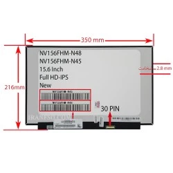 ال ای دی لپ تاپ 15.6 NV156FHM_New نازک مات 30 پین FHD-IPS بدون جا پیچ 350x216x2.8mm