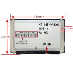 ال ای دی لپ تاپ 15.6 NT156FHM-N61_New نازک مات 30 پین FHD_350x216x3.2mm