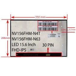 ال ای دی لپ تاپ 15.6 BOE نازک مات 30 پین FHD-IPS بدون جاپیچ 350x206x3.2mm برد پشت LED