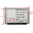 ال ای دی لپ تاپ 15.6 LM156LFGL-05 نازک 40 پین FHD-IPS-EDP-120HZ بدون جاپیچ-NEW پیکسل دار 351x215x3.2mm