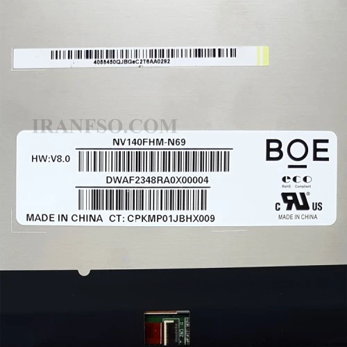 ال ای دی لپ تاپ 14.0 BOE NV140FHM-N69_NEW نازک مات 30 پین FHD-IPS بدون جاپیچ 315x195x2.7mm
