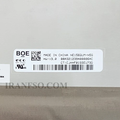 ال ای دی لپ تاپ 15.6 BOE NE156QUM-N5G_Grade A نازک مات 40 پین UHD-EDP بدون جاپیچ 350x205x4.6mm برد پشت LED