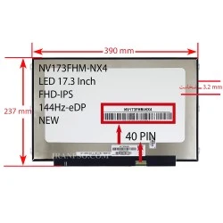 ال ای دی لپ تاپ 17.3 NV173FHM-NX4_NEW نازک مات 40 پین FHD-IPS-EDP-144HZ بدون جاپیچ 390x237x3.2mm