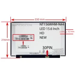 ال ای دی لپ تاپ 15.6 NT156WHM-N44_New نازک براق 30 پین HD بدون جاپیچ 350x216x3.2mm تک پیکسل