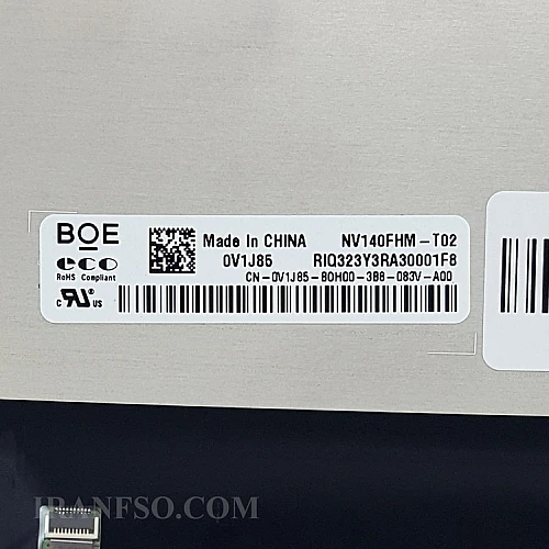ال ای دی لپ تاپ 14.0 BOE NV140FHM-T02 نازک مات 40 پین FHD-EDP-Touch بدون جاپیچ-تک پیکسل 315x187x5.2mm برد پشت LED