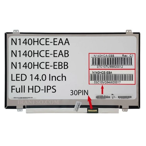 ال ای دی لپ تاپ اینولوکس 14.0 N140HCE-EAA_EBA نازک براق 30 پین Full HD-IPS