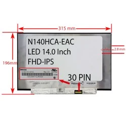 ال ای دی لپ تاپ اینولوکس 14.0 N140HCA-EAC نازک مات 30 پین 315x196x2.8mm Full HD-IPS بدون جا پیچ