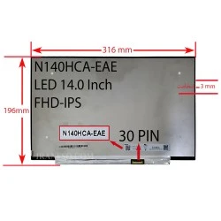 ال ای دی لپ تاپ 14.0 Innolux N140HCA-EAE نازک مات 30 پین FHD-IPS بدون جاپیچ 316x196x3mm