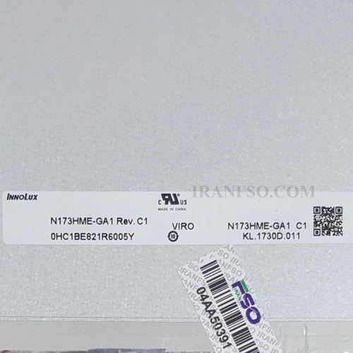 ال ای دی لپ تاپ 17.3 Innolux N173HME-GA1 نازک مات 40 پین ریز FHD-IPS-EDP-165HZ بدون جاپیچ 390x238x3mm