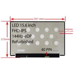 ال ای دی لپ تاپ 15.6 نازک مات 40 پین FHD-IPS-EDP-144HZ بدون جاپیچ 351x215x2.5mm ریفر