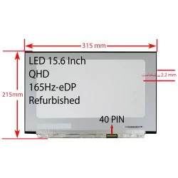 ال ای دی لپ تاپ 15.6 نازک مات 40 پین QHD-EDP-165Hz بدون جاپیچ 315x215x2.2mm ریفر