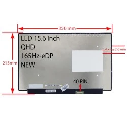 ال ای دی لپ تاپ 15.6 NEW نازک مات 40 پین QHD-EDP-165Hz بدون جاپیچ 350x215x2.6mm رزولوشن 2560x1440