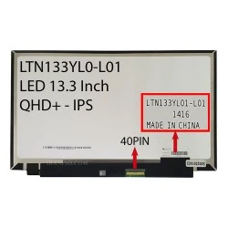ال ای دی لپ تاپ سامسونگ 13.3 LTN133YL0-L01 نازک 40 پین QHD Plus-IPS بدون جا پیچ