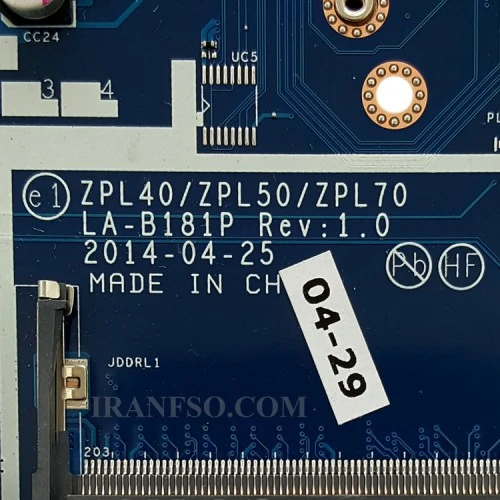 مادربرد لپ تاپ اچ پی ProBook 450-G2_CPU-I5-5_LA-B181P LVDS-40Pin 1GB گرافیک دار