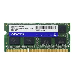 رم لپ تاپ 4 گیگ Adata DDR3 1333-10600 MHz 1.5V یکسال گارانتی
