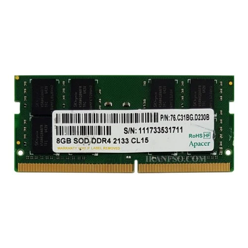 رم لپ تاپ 8 گیگ Apacer DDR4-2133 MHZ 1.2V شش ماه گارانتی