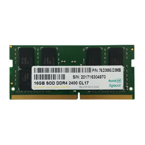 رم لپ تاپ 16 گیگ Apacer DDR4-2400 MHz 1.2V یک سال گارانتی
