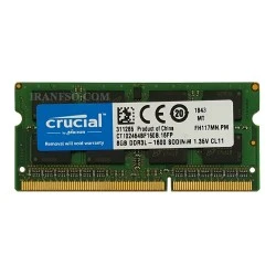 رم لپ تاپ 8 گیگ Crucial DDR3-PC3L-1600-12800 MHZ 1.35V