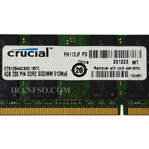 رم لپ تاپ 4 گیگ Crucial DDR2-800-6400 MHZ 1.8V