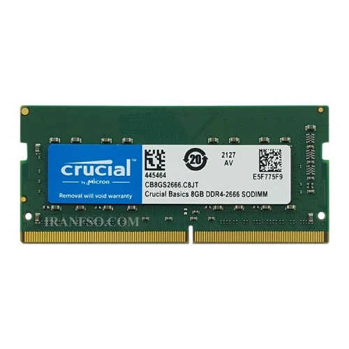رم لپ تاپ 8 گیگ Crucial DDR4-2666 MHZ 1.2V یک سال گارانتی