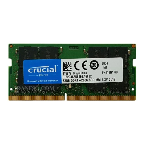 رم لپ تاپ 32 گیگ کروشیال DDR4-2666 MHZ 1.2V یک سال گارانتی