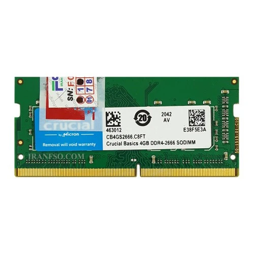 رم لپ تاپ 4 گیگ Crucial DDR4-2666 MHZ 1.2V یک سال گارانتی