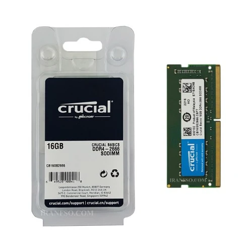 رم لپ تاپ 16 گیگ Crucial DDR4-2666 MHZ 1.2V گارانتی سازگار