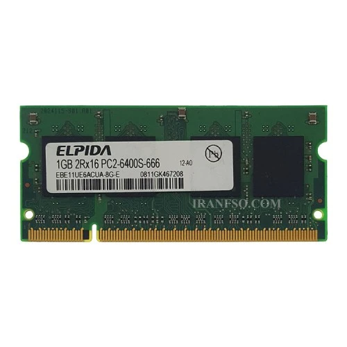 رم لپ تاپ 1 گیگ Elpida DDR2-800-6400 MHZ 1.8V سه ماه گارانتی