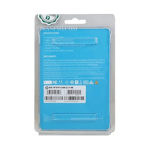 رم لپ تاپ 8 گیگ اچ پی DDR4-2400 MHZ 1.2V_S1 گارانتی آواژنگ