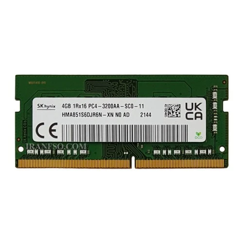رم لپ تاپ 4 گیگ SK Hynix DDR4-3200 MHZ 1.2V یک سال گارانتی