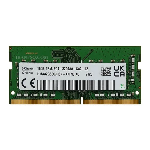 رم لپ تاپ 16 گیگ SK Hynix DDR4-3200 MHZ 1.2V شش ماه گارانتی