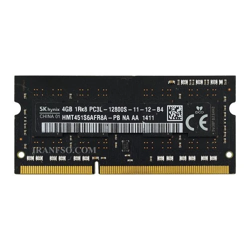 رم لپ تاپ 4 گیگ SK Hynix DDR3-PC3L 1600-12800 MHz 1.35V سه ماه گارانتی