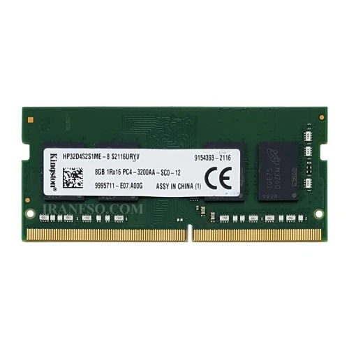 رم لپ تاپ 8 گیگ Kingston DDR4-3200 MHz 1.2V یک سال گارانتی