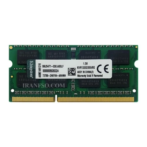 رم لپ تاپ 8 گیگ Kingston DDR3 1333-10600 MHz 1.5V دو سال گارانتی