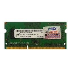 رم لپ تاپ 4 گیگ Micron Technology DDR3-PC3L-1600-12800 MHZ 1.35V یک سال گارانتی