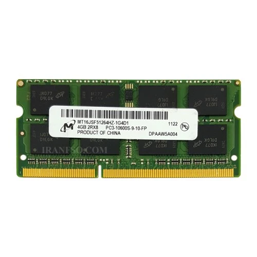 رم لپ تاپ 4 گیگ Micron Technology DDR3-1333-10600 MHZ 1.5V یک سال گارانتی